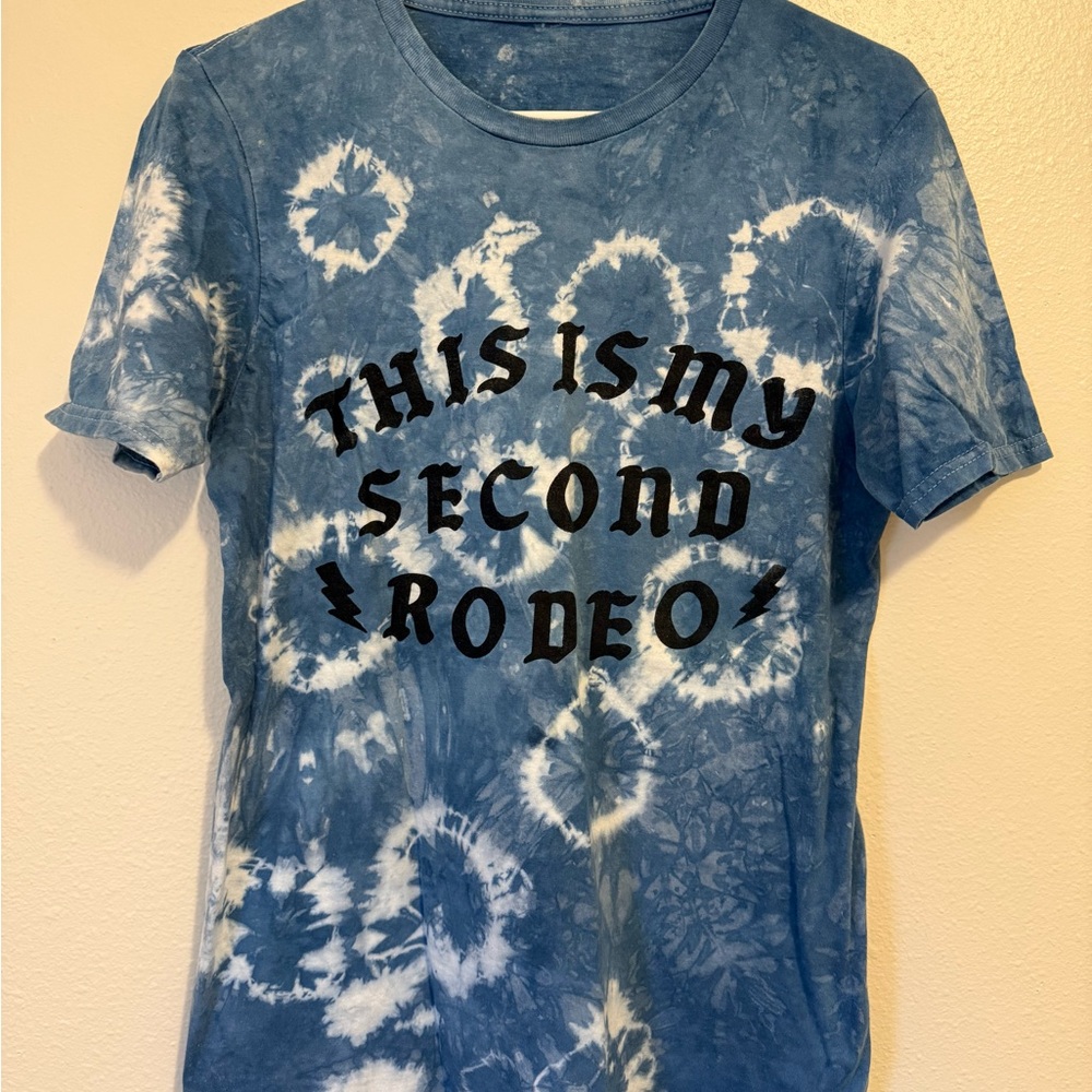 Blue Tie-Dye ‘This Is My Second Rodeo’ T-Shirt